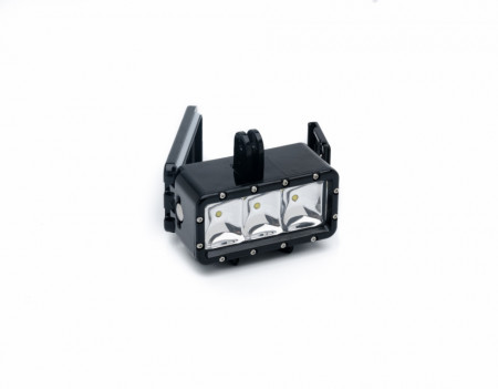 Accesoriu Camera Sport Lampa Subacvatica 2 - Bateria detasabila, Lampa LED este realizata din plastic si metal, Negru