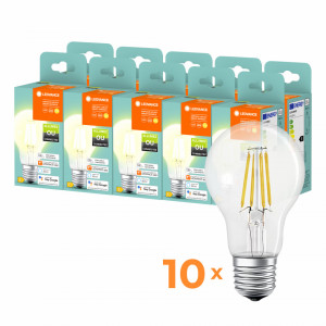 Set 10 Becuri LED Ledvance dimabil SMART+ A60, Control prin telefon, Bluetooth, E27/6W/230V 2700K, Alb Cald