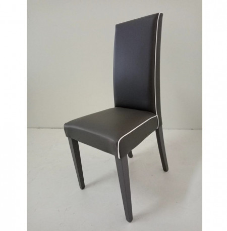 SEDIA IN ECOPELLE GRIGIO CON BORDINO MIRÒ