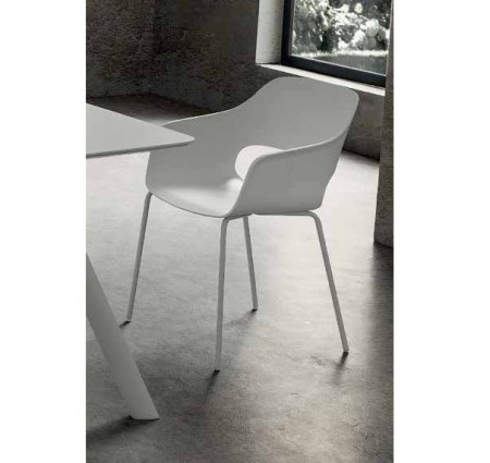 Design e moderna sedia con braccioli ANTONELA (nero) tessuto
