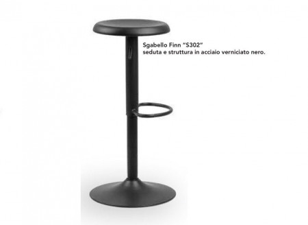 SGABELLO CON ALZATA A GAS S 302 TUTTO NERO