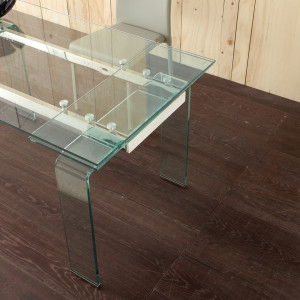 TAVOLO RETTANGOLARE IN VETRO ALLUNGABILE MINI GLASS DI LA SEGGIOLA