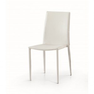 sedia 613 in ecopelle bianco