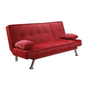 DIVANO LETTO RECLINABILE MICROFIBRA ROSSO
