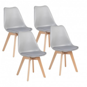 SEDIA IN POLIPROPILENE GRIGIO CON CUSCINO CANDI