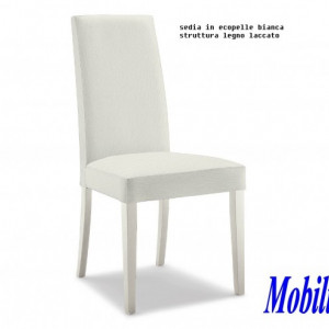 SEDIA IN ECOPELLE BIANCA DIM 577