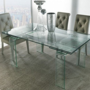 TAVOLO RETTANGOLARE IN VETRO ALLUNGABILE MINI GLASS DI LA SEGGIOLA