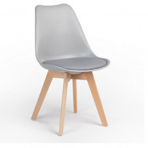 SEDIA IN POLIPROPILENE GRIGIO CON CUSCINO CANDI