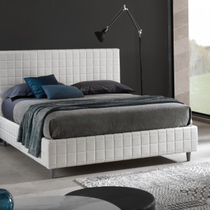 LETTO MATRIMONIALE MYKONOS TRAPUNTATO CON BOX CONTENITORE
