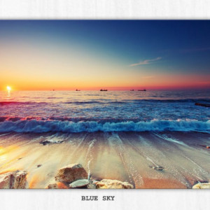 QUADRO SU VETRO BLU SKY
