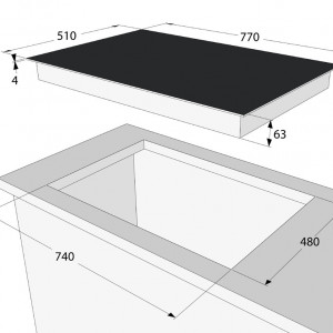 piano a induzione cm 77