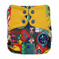 Scutec cu forme abstracte ElfDiaper (cu buzunar cu intrare larga + impiedicator de scurgeri la burtica)