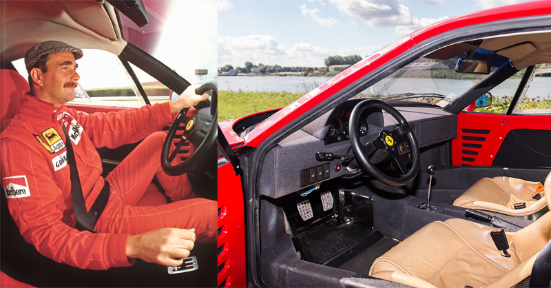 Must-see: Nigel Mansell driving the Ferrari F40 - Loud exhaust sounds!