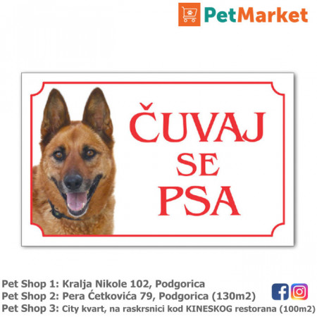 tabla upozorenja cuvaj se psa petmarket petshop podgorica crna gora