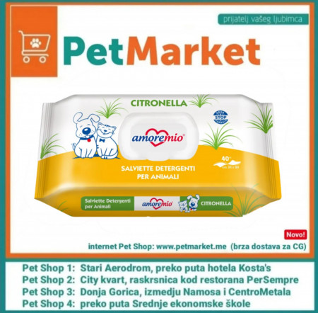 Amore Mio: CITRONELLA - vlažne maramice 40kom za pse i macke