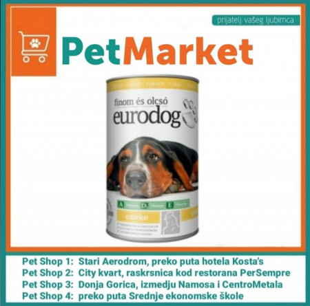 EURODOG konzerva za pse, piletina 415 g
