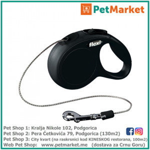KERBL Flexi povodac New Classic Black XS 3m Cord