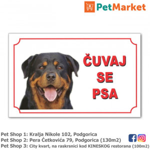 Tabla upozorenja "ČUVAJ SE PSA" Rotvajler