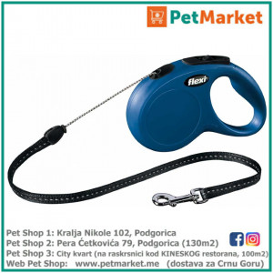 KERBL Flexi povodac New Classic Blue S 5m Cord