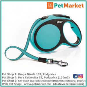 KERBL Flexi povodac New Comfort Blue S 5m Tape