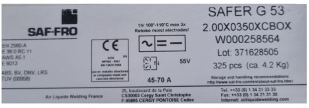 Electrozi de sudare rutilo-celulozici SAF Safer G53 (made by Lincoln Electric) 2.0mm