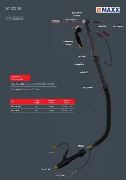 Pistolet sudura WIG MAXX 26 4m
