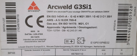 Sarma sudura SG2/G3Si1 - 1.0mm