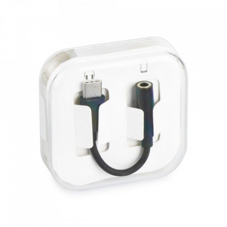 Аудио адаптер USB Type C / мини жак 3.5mm HF аудио (в кутия) черен