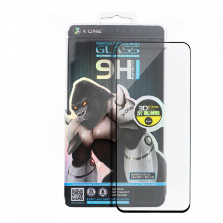ЗD закален стъклен протектор 9H с пълно покритие LCD X-ONE - iPhone X / XS черен
