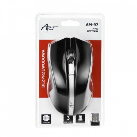Оптична безжична мишка ART USB AM-97 черен