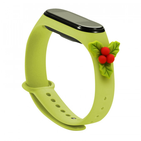Резервна каишка Xmas - Xiaomi Mi Band 6 / Mi Band 5 коледен дизайн зелен (имел)