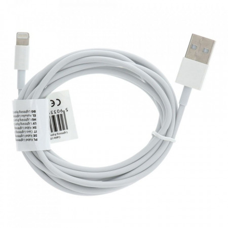 Кабел за зареждане и трансфер на данни USB A към Lightning 2m C603 бял
