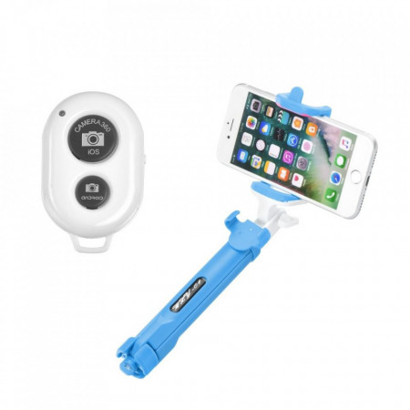 Комбо селфи сик с Bluetooth триножник и дистанционно син