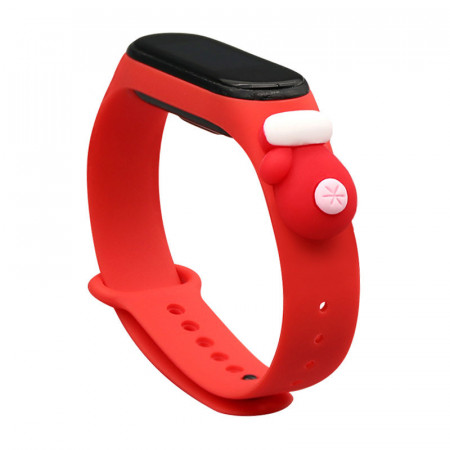 Резервна каишка Xmas - Xiaomi Mi Band 6 / Mi Band 5 коледен дизайн червен (ръкавичка)