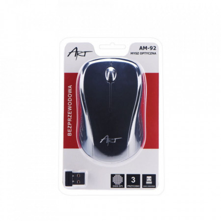 Оптична безжична мишка ART USB AM-92 черен