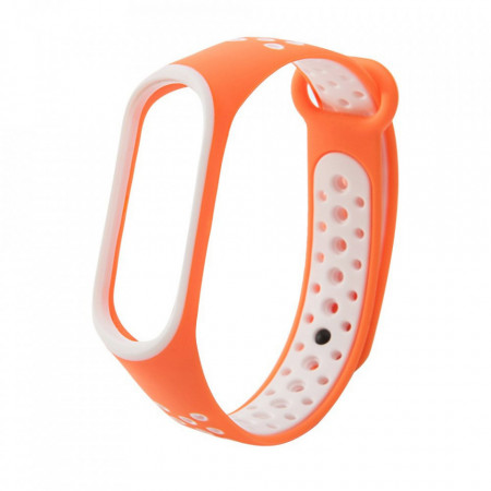 Резервна лента - Xiaomi Mi Band 4 / Mi Band 3 Dots оранжев-бял