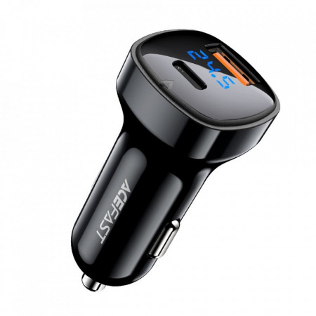ACEFAST car charger USB A + Typ C QC4.0 PD66W PPS AFC FCP LCD B4 черен