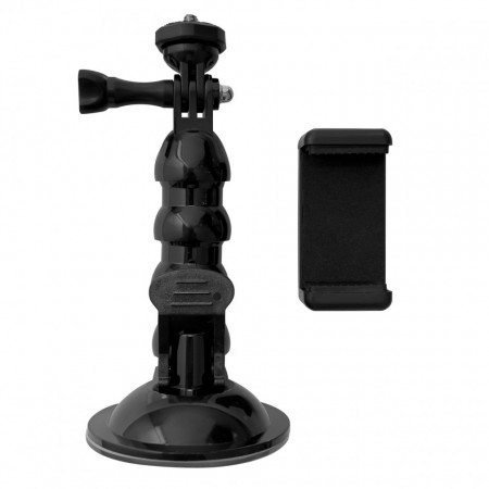 GoPro mount with suction cup - GoPro, DJI, Insta360°, SJCam, Eken sports cameras + smartphone adapter (GoPro car suction cup)