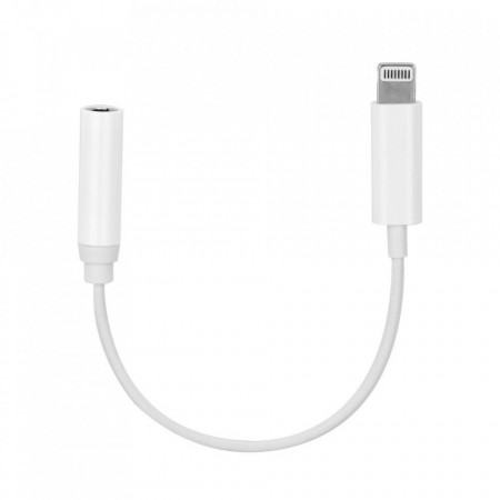 Аудио адаптер Lightning / мини жак 3.5mm HF аудио AHFI бял