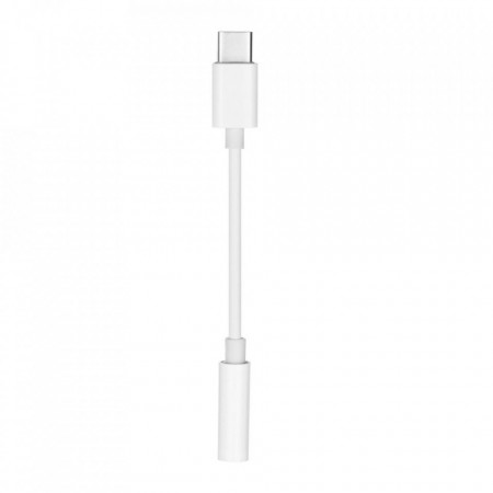 Аудио адаптер USB Type C / мини жак 3.5mm HF аудио бял