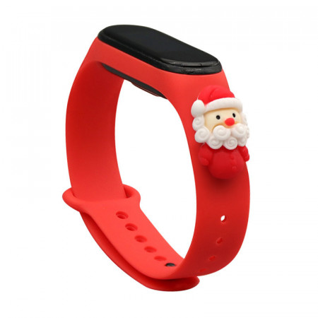 Резервна каишка Xmas - Xiaomi Mi Band 4 / Mi Band 3 коледен дизайн червен (Дядо Коледа 2)