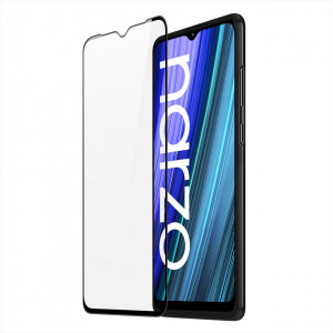 DUX DUCIS 9D tempered Glass 9H Full Screen tempered Glass with Realme Narzo 50A frame черен съвместим с гръб