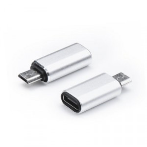 Преходник Type-C - Micro USB сребрист