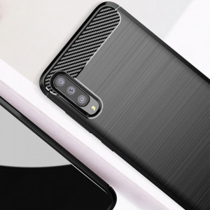 Силиконов гръб FORCELL Carbon - Samsung Galaxy A70 / A70s черен