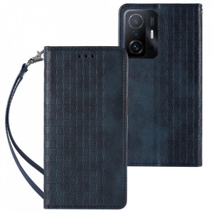 Magnet Strap Case Case - Xiaomi Redmi Note 11 Pro Pouch Wallet с каишка син