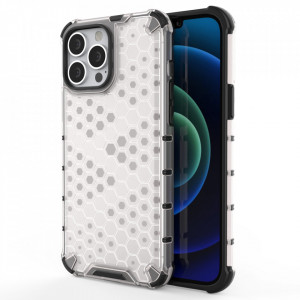 Гръб Honeycomb Armor със силиконов бъмпер - iPhone 13 Pro Max прозрачен