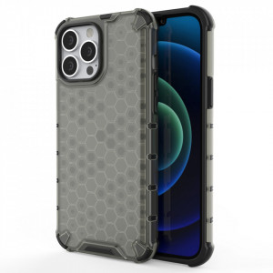 Гръб Honeycomb Armor със силиконов бъмпер - iPhone 13 Pro Max черен