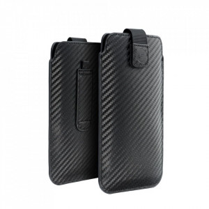 Калъф тип джоб FORCELL Pocket Carbon - Model 11 - iPhone 12 / 12 Pro / Samsung Galaxy Note / Note II / Note 3 / Xcover 5 / S21