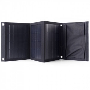 Choetech foldable travel solar solar charger 22W solar panel 2x USB 5V / 2.4A / 2.1A solar panel (82 x 24 cm) черен (SC005)