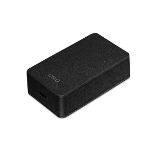 Зарядно за стена UNIQ Versa Slim Type-C Power Delivery 18W + кабел Type-C / Type-C - черен-графит (LITHOS Collective)